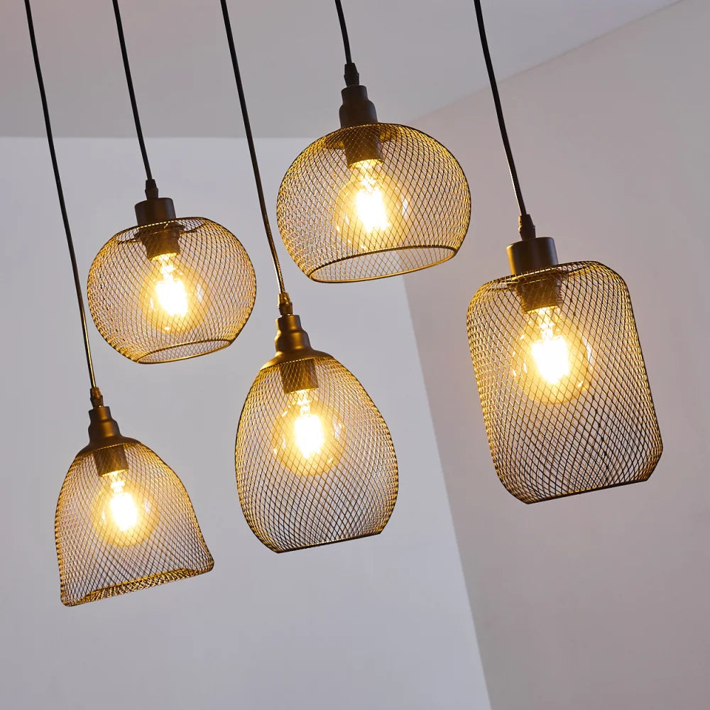 Industrial Multi-Mesh Pendant Light