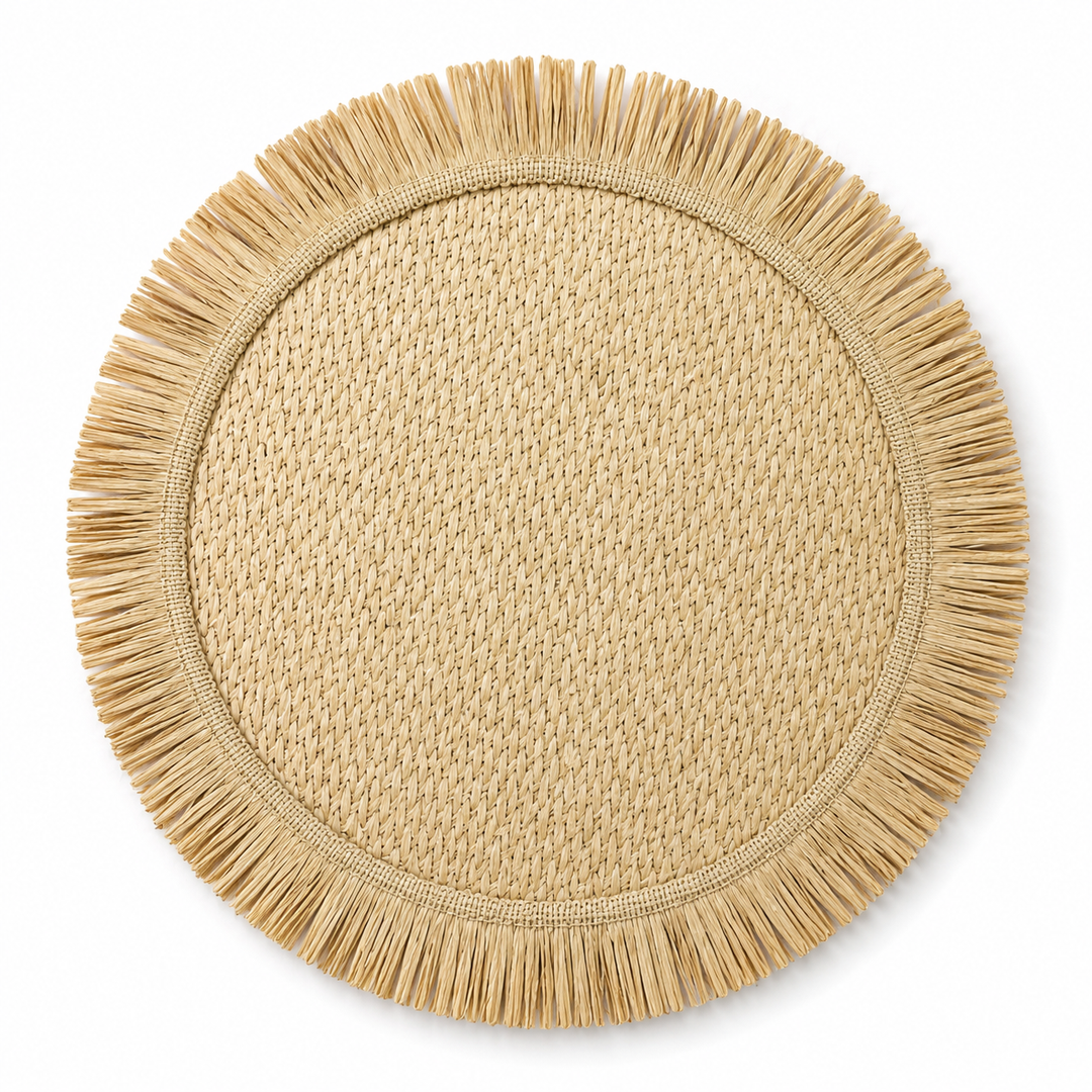 Handwoven Seagrass Fringe Placemats set of 2