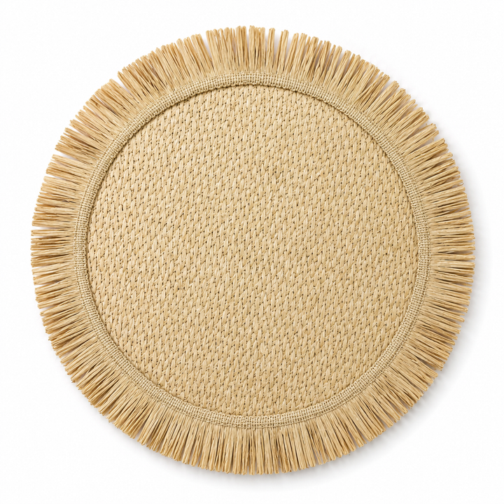 Handwoven Seagrass Fringe Placemats set of 2