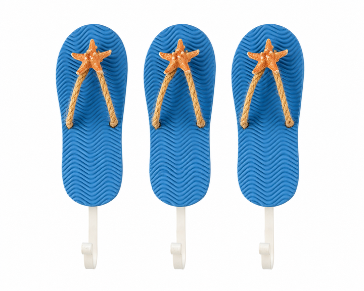 Beach Flip-Flop Wall Hooks set of 3