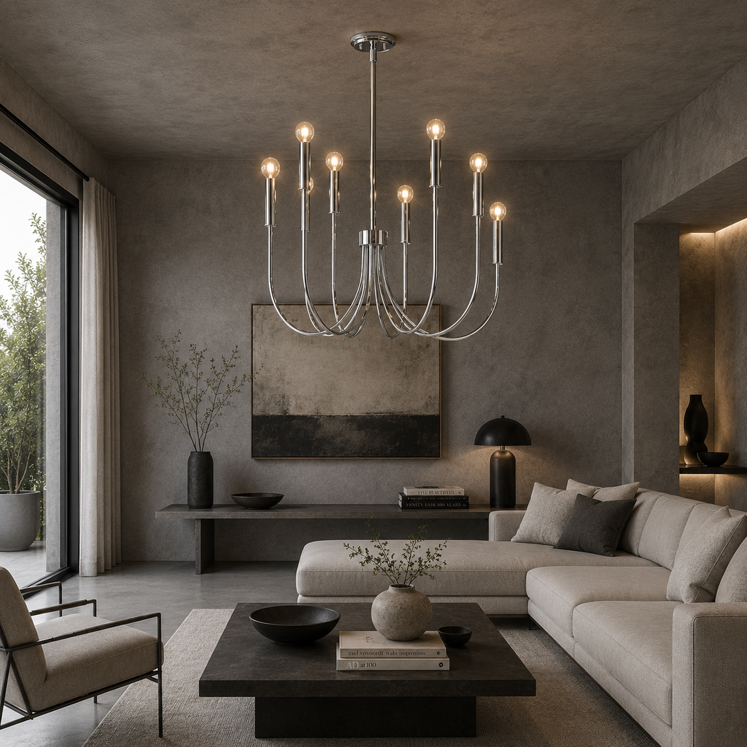 Black - Brass - Chrome- white  color Chandelier
