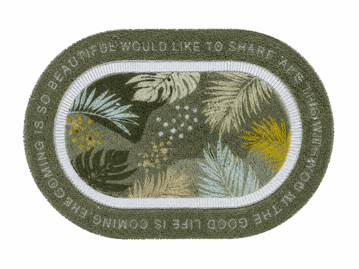 Oval Botanical Door Mat