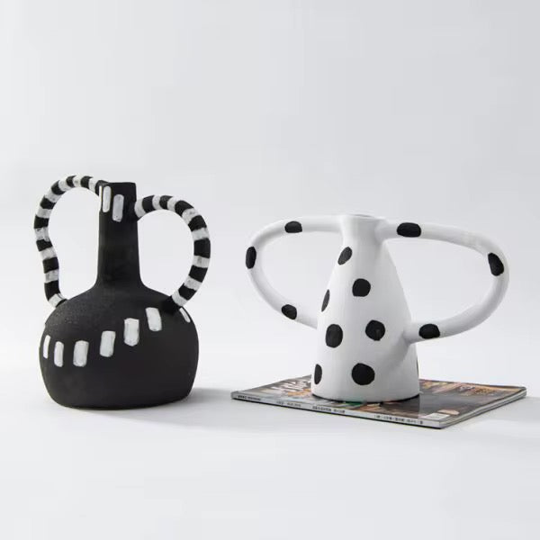 Modern Polka Dot Ceramic Art Vase