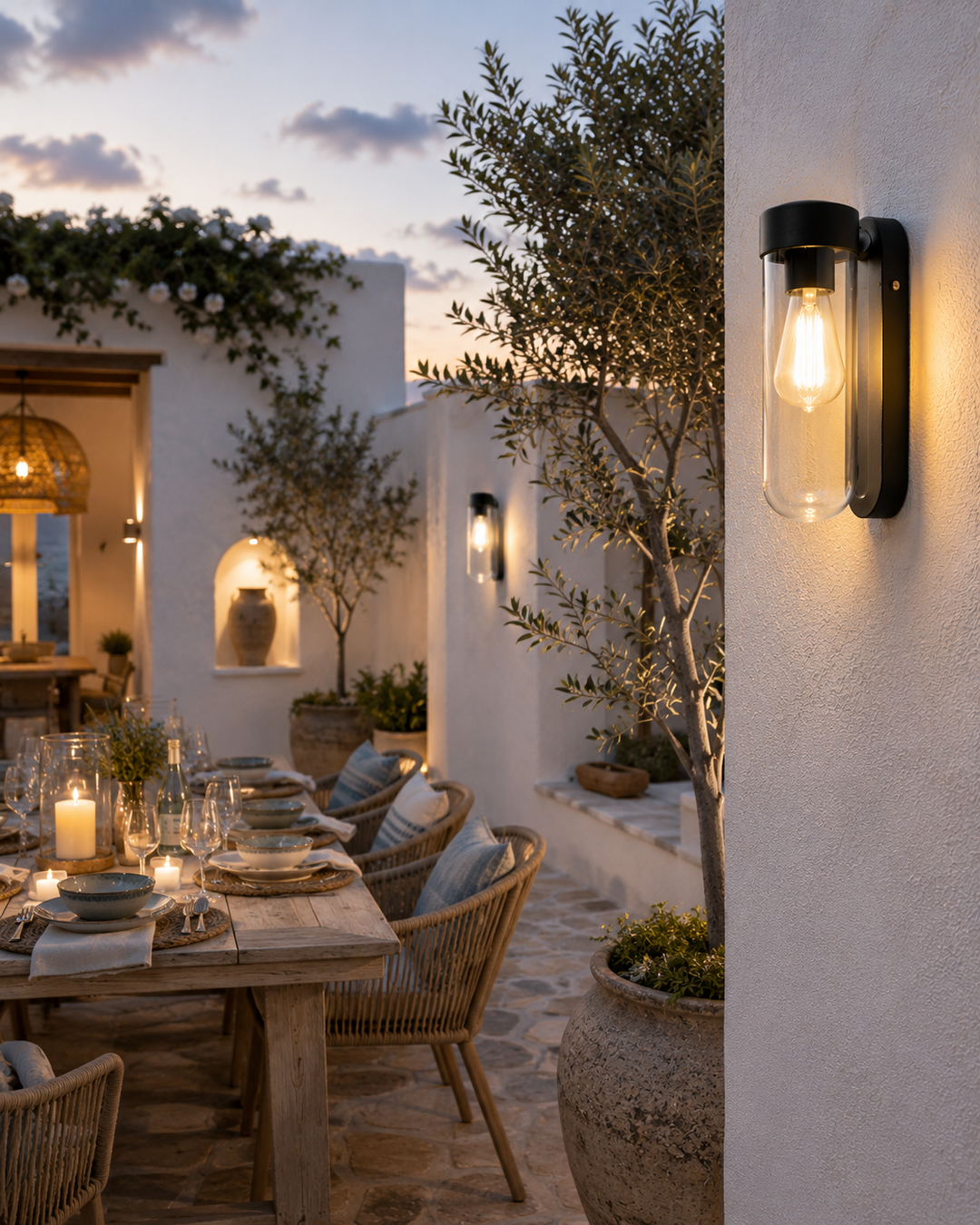 Clear Glass Cylinder Wall Light