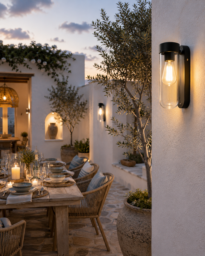Clear Glass Cylinder Wall Light