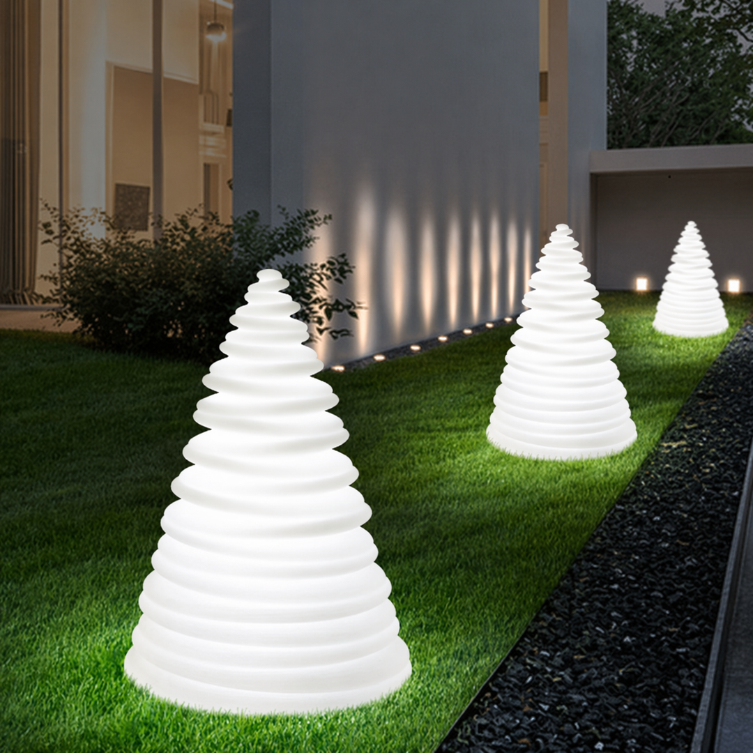 Outdoor Sculptural Cone Lights