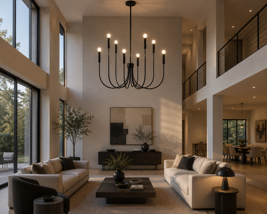 Black - Brass - Chrome- white  color Chandelier