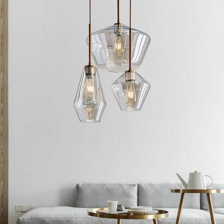 Modern Glass Pendant Light Cluster