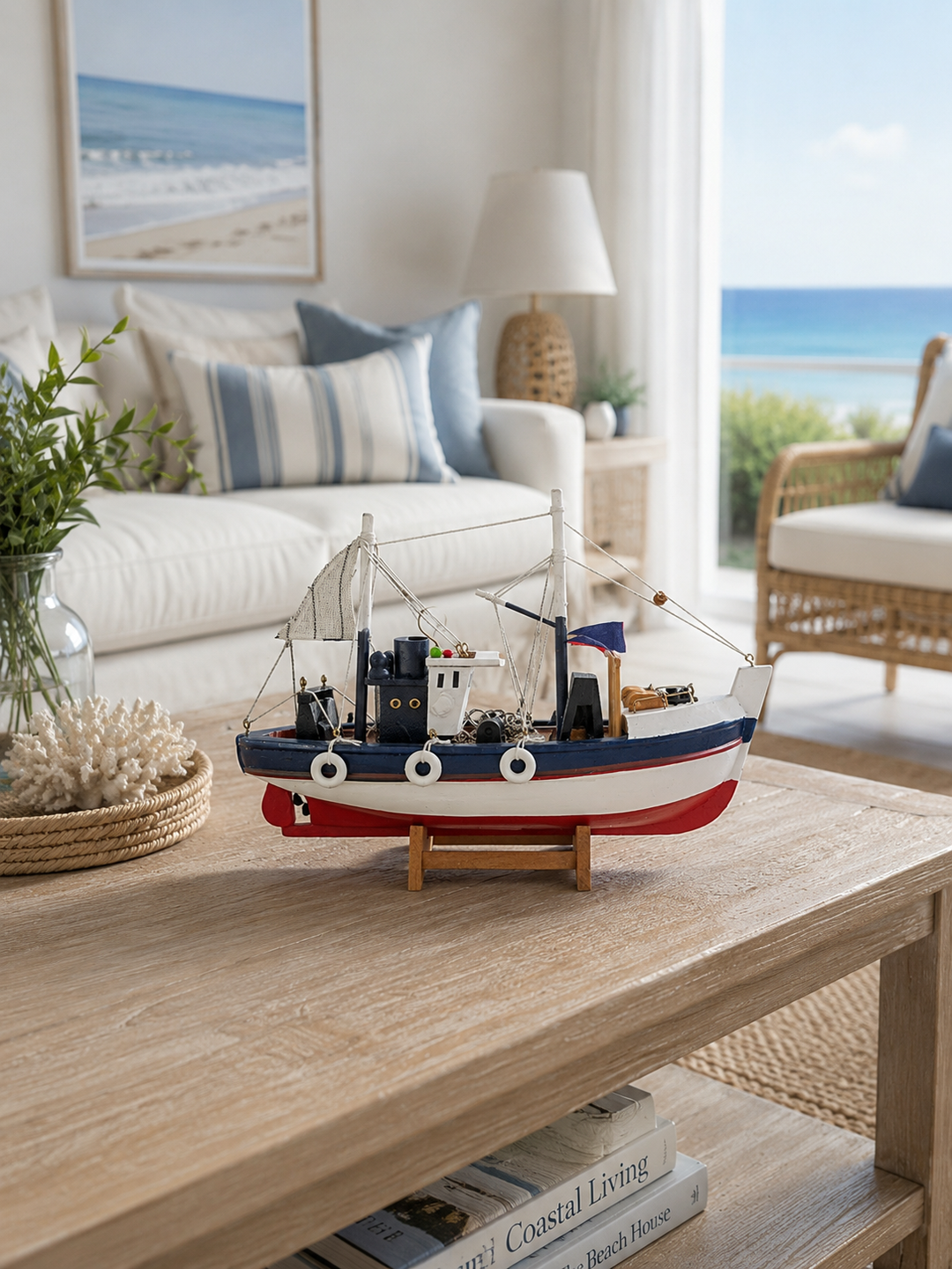 Coastal Fishing Boat Table Decor