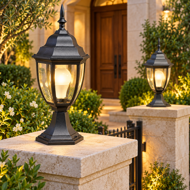 Traditional Black Outdoor Lantern Light