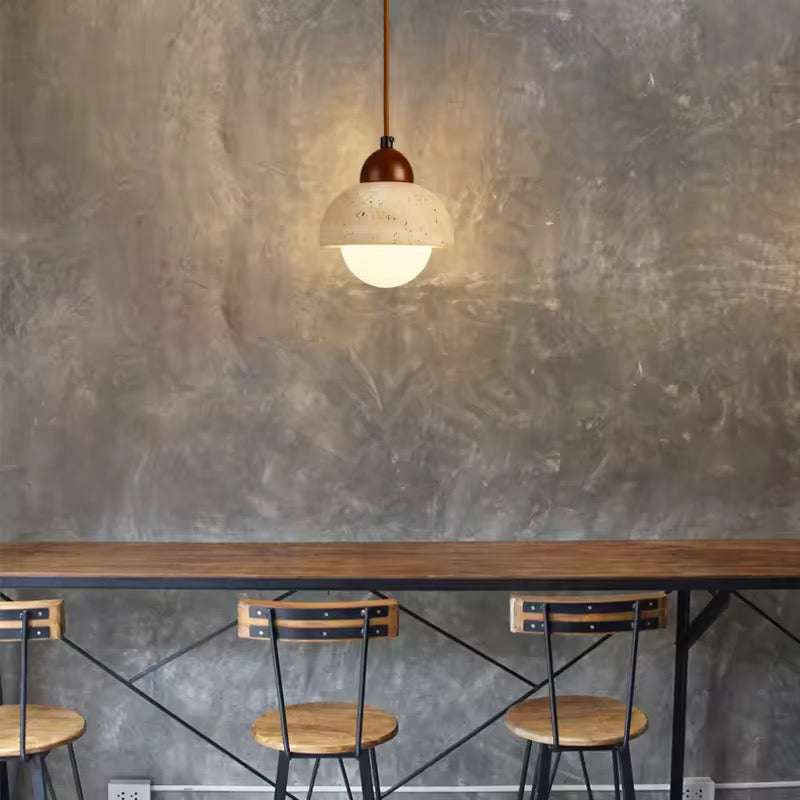 Half Dome Travertine Pendant