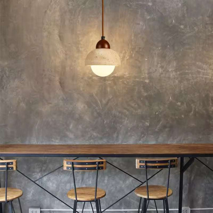 Half Dome Travertine Pendant
