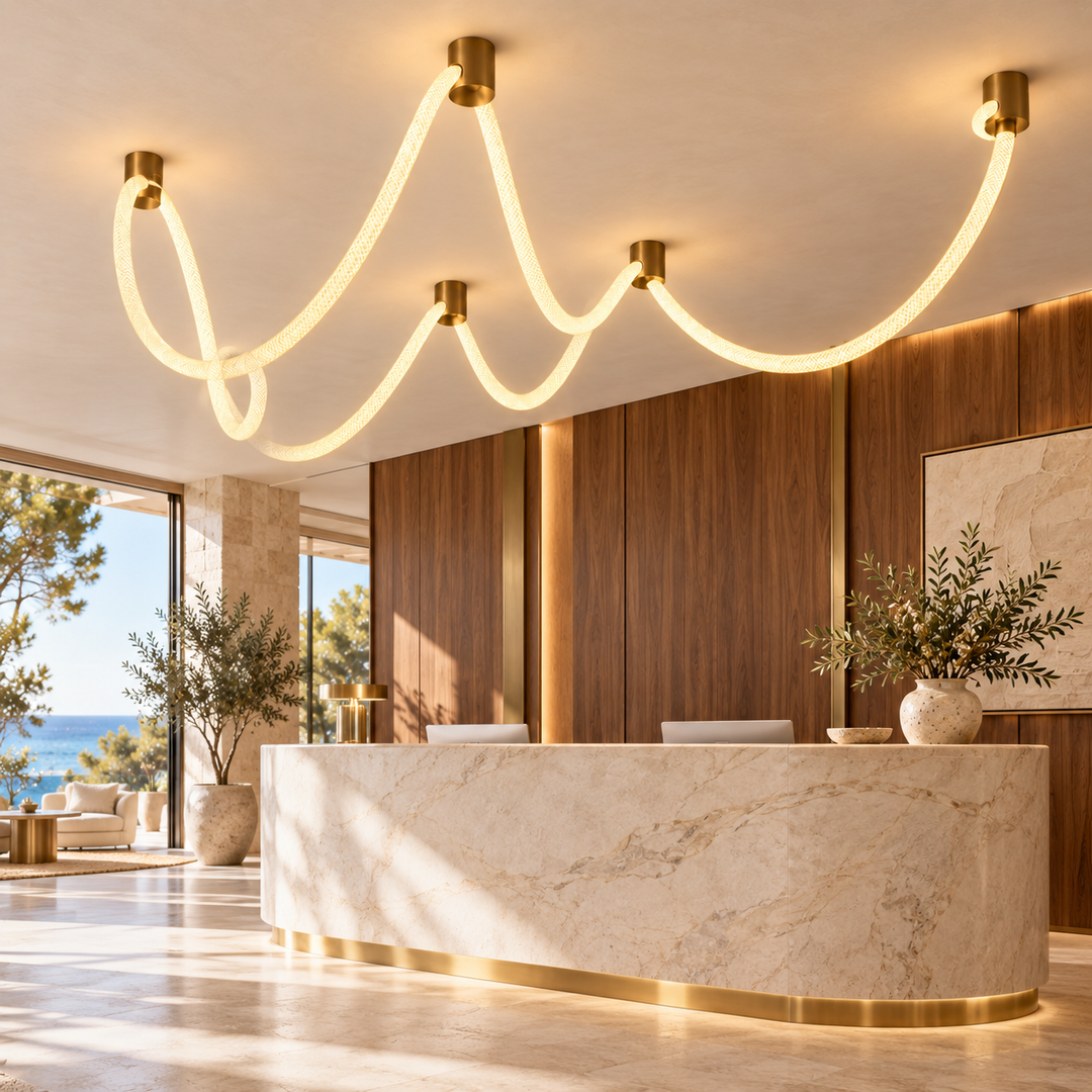 Modern Sculptural LED Wall Light in Black and Warm Gold