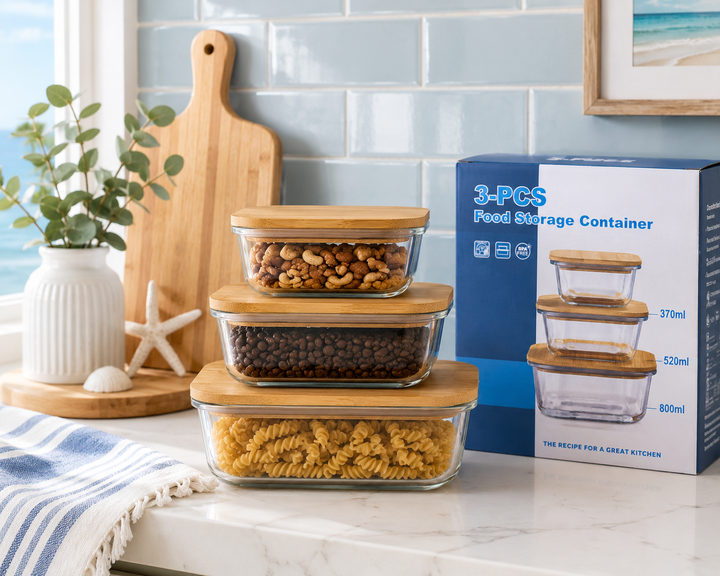 Glass Food Storage Container Set