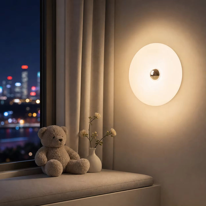 Orange Pink & white Sculptural Round Wall or table Light