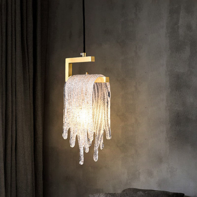 Gold-Tone Crystal Cascade Pendant Light