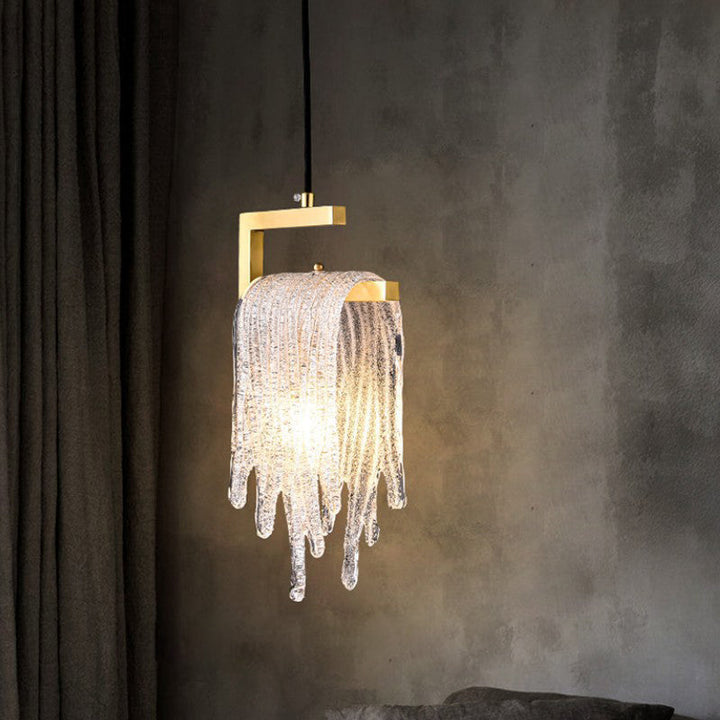 Gold-Tone Crystal Cascade Pendant Light