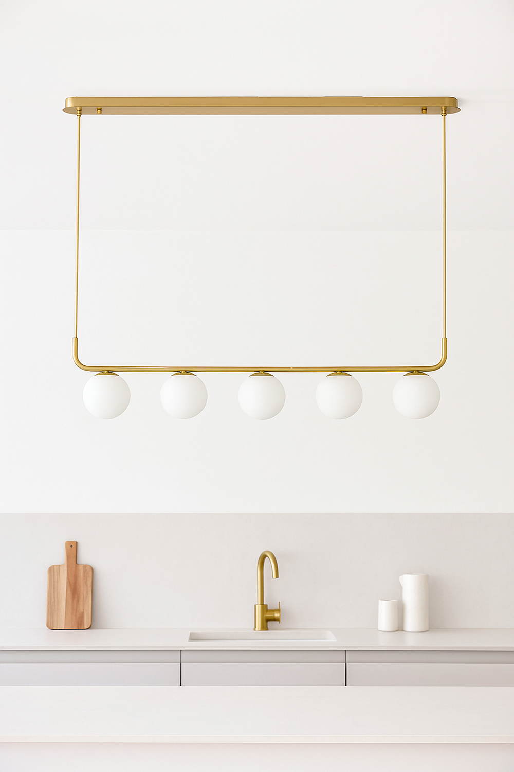 Modern Linear Globe Pendant LightMinimalist linear pendant light featu ...