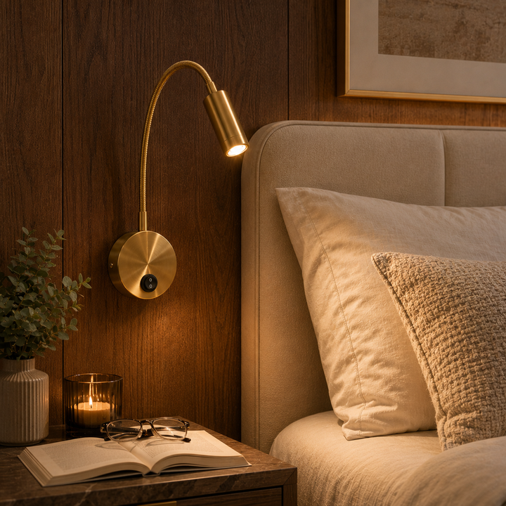 Modern Bedside Wall Light with a Flexible Arm (40 cm)