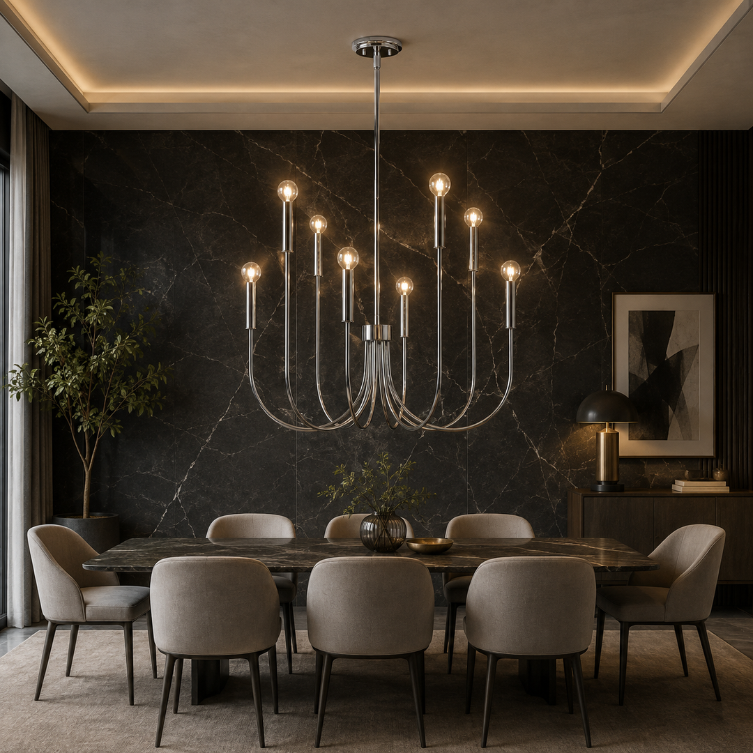 Black - Brass - Chrome- white  color Chandelier