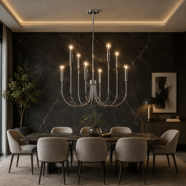 Black - Brass - Chrome- white  color Chandelier