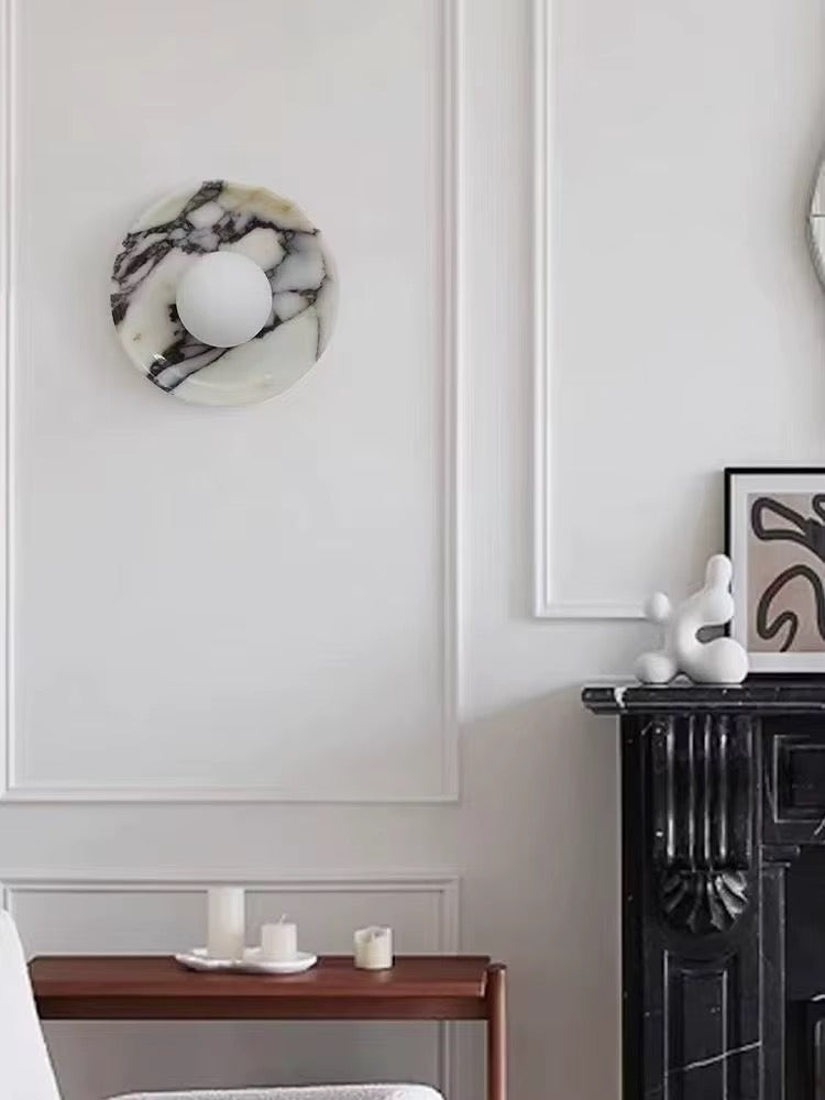 Marbled Round Wall Light