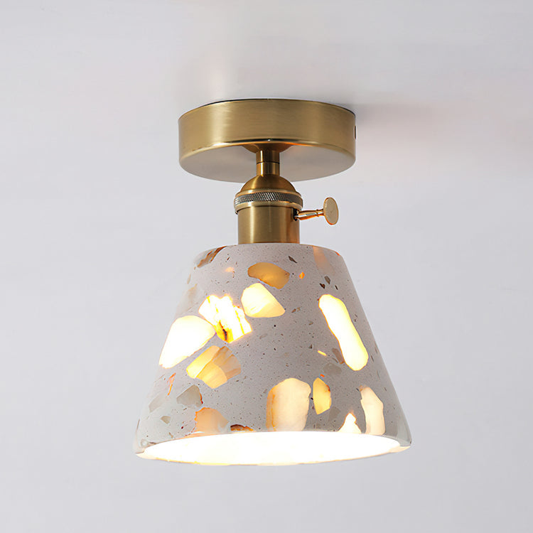 Cream Terrazzo Pendant Light with Brass Fitting