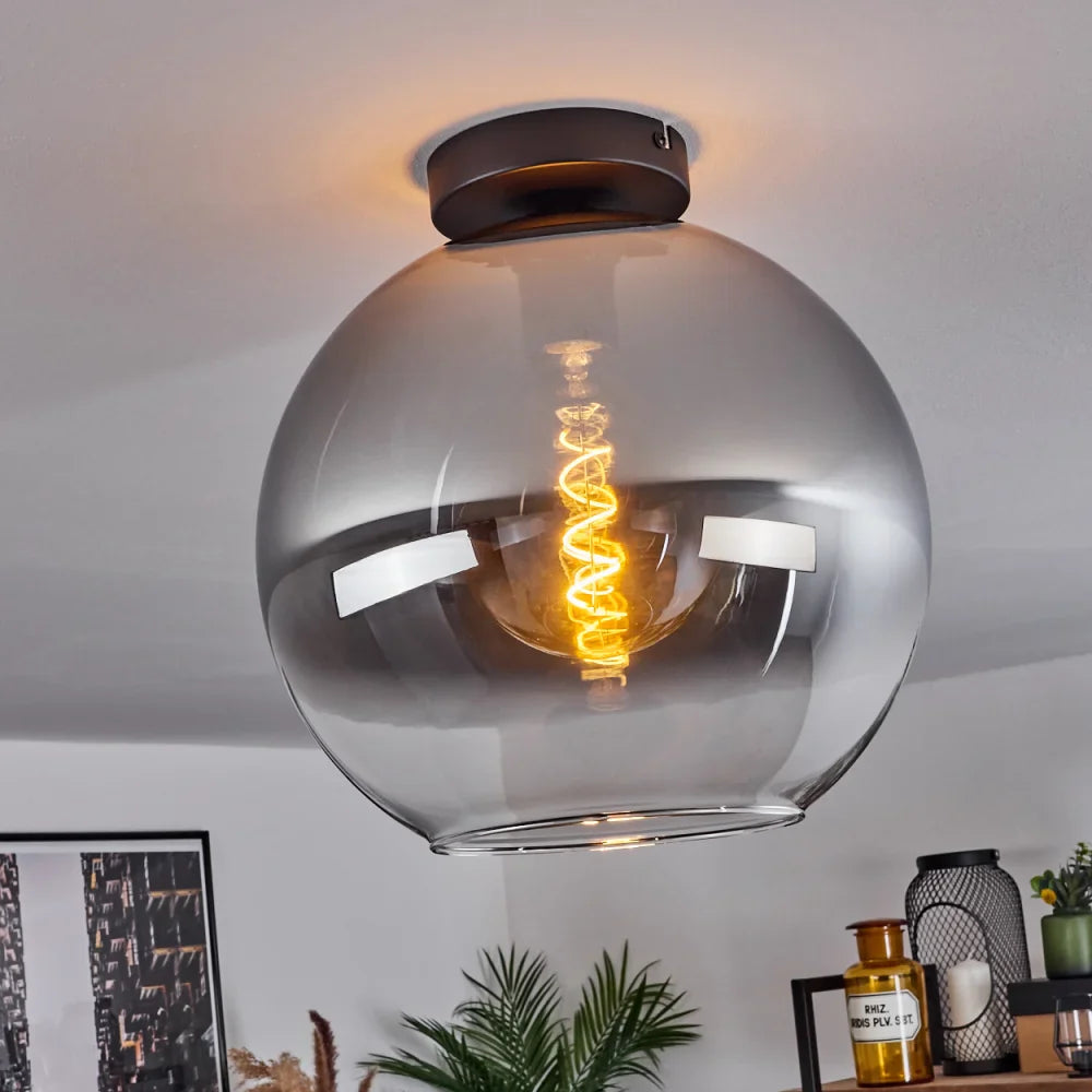 Modern Rose Gold Glass Globe Ceiling Light