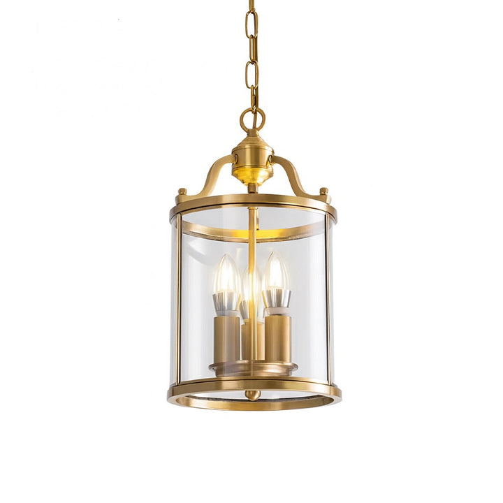 Brass or Black Glass Pendant Chandelier