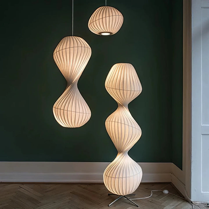 Modern TWIST Sculptural Pendant & floor Light