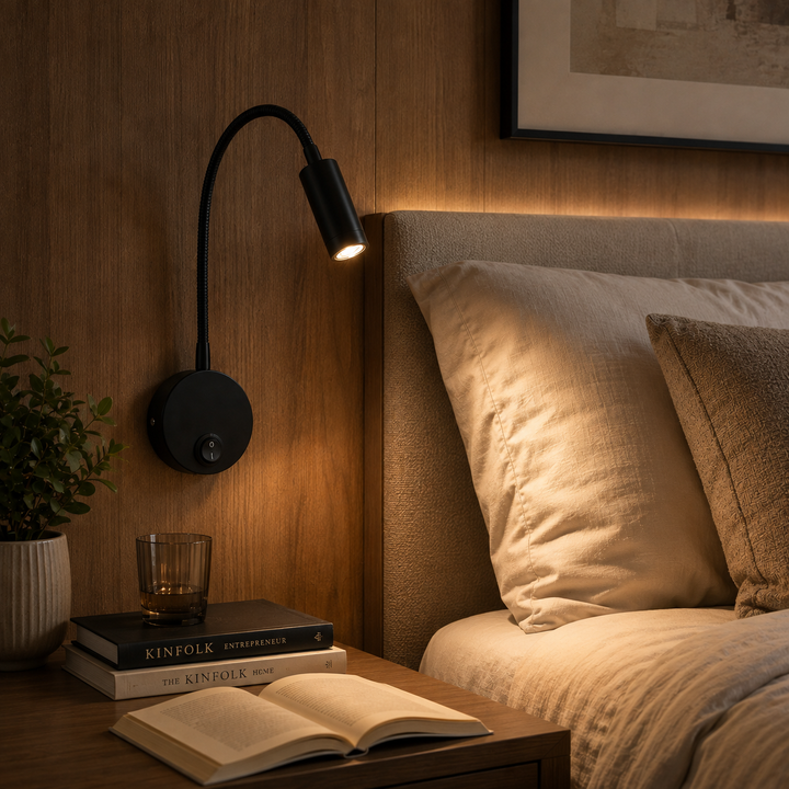 Modern Bedside Wall Light with a Flexible Arm (40 cm)