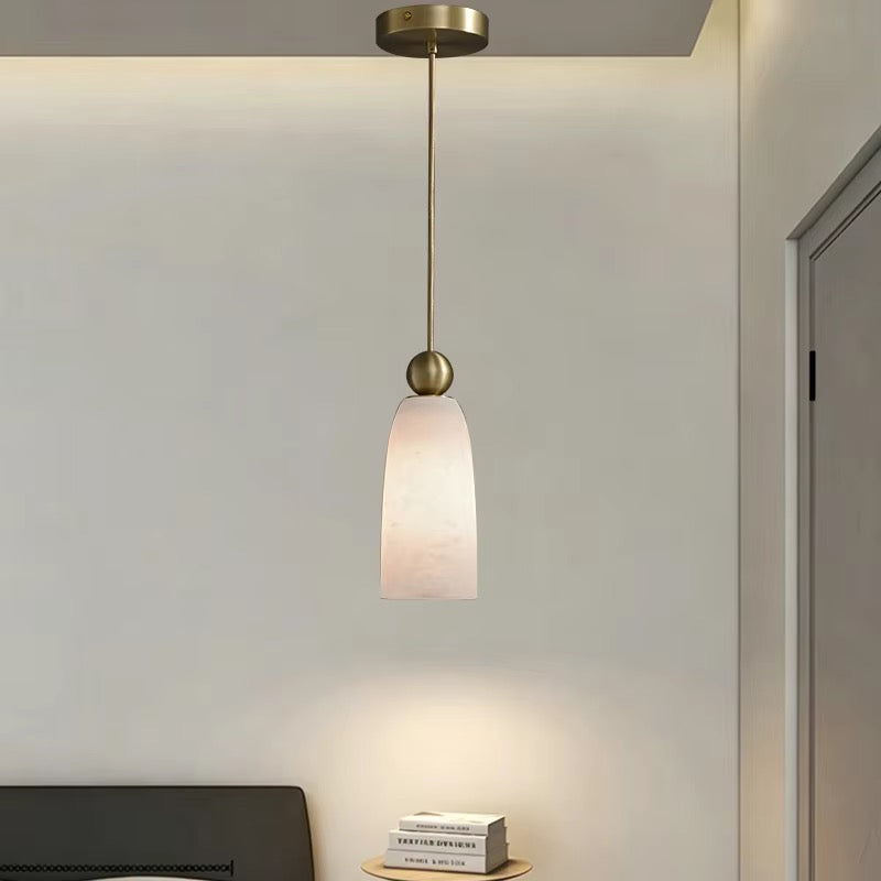 Light Cream Pendant Cluster with Gold-Tone Details
