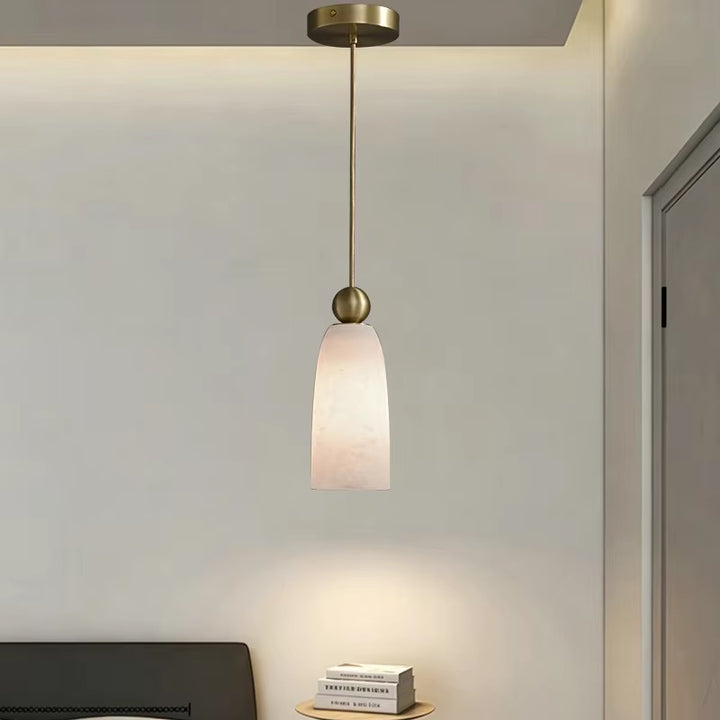 Light Cream Pendant Cluster with Gold-Tone Details