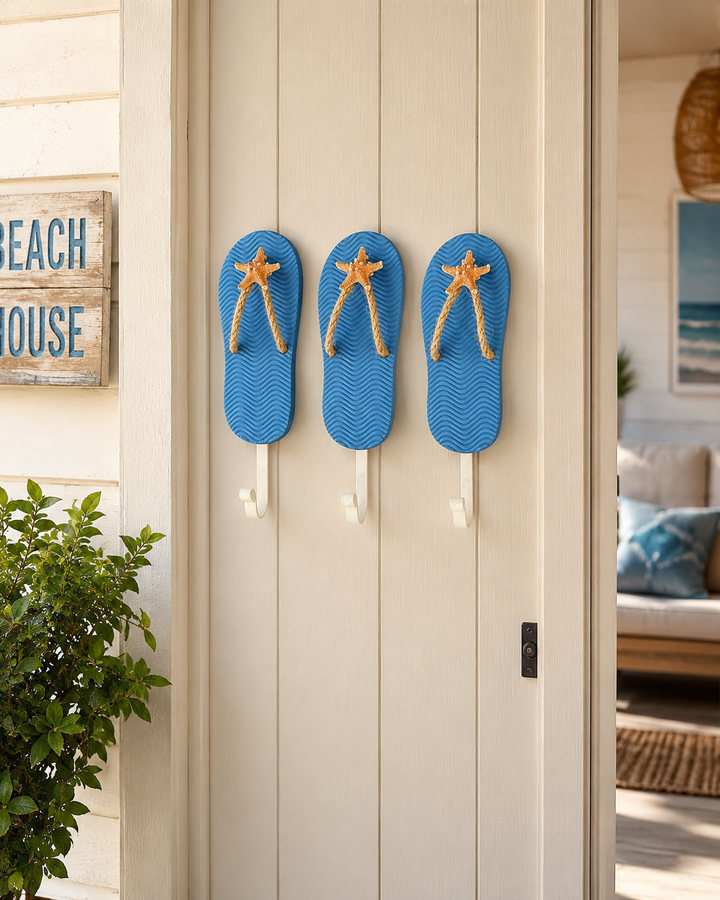 Beach Flip-Flop Wall Hooks set of 3