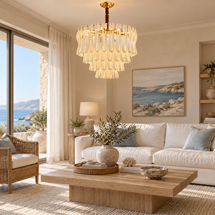 Ceramic Teardrop Cascade Chandelier