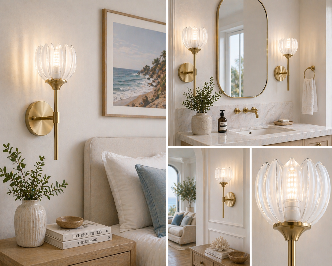 Brass Glass Wall Sconce