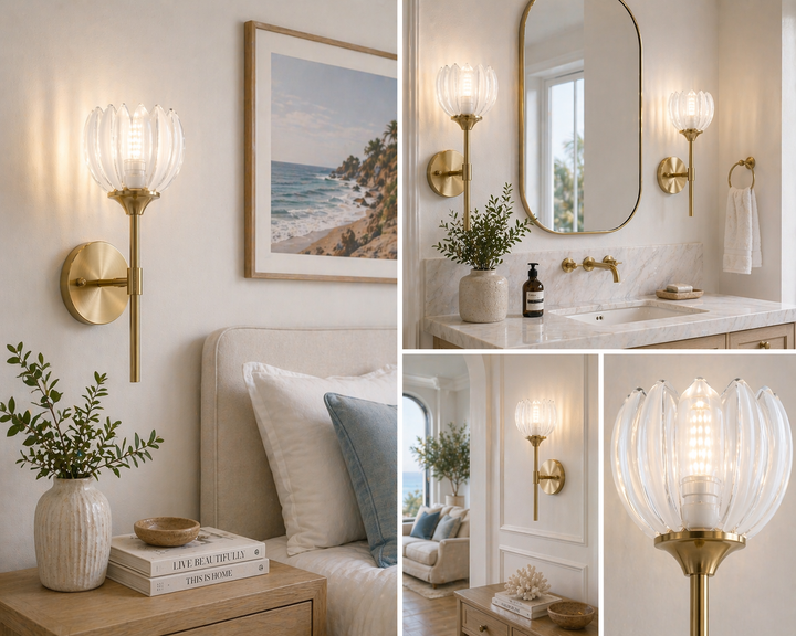 Brass Glass Wall Sconce