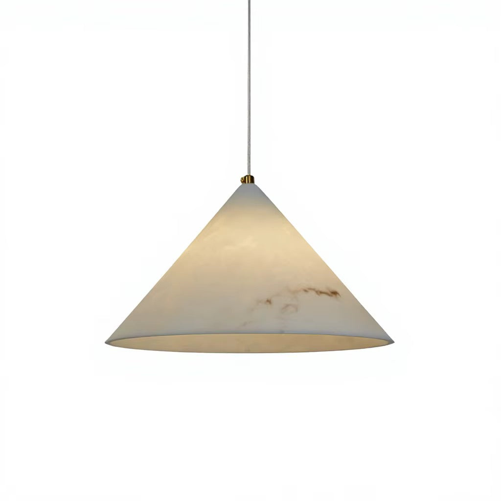 Modern Ivory Stone Cone Pendant Light