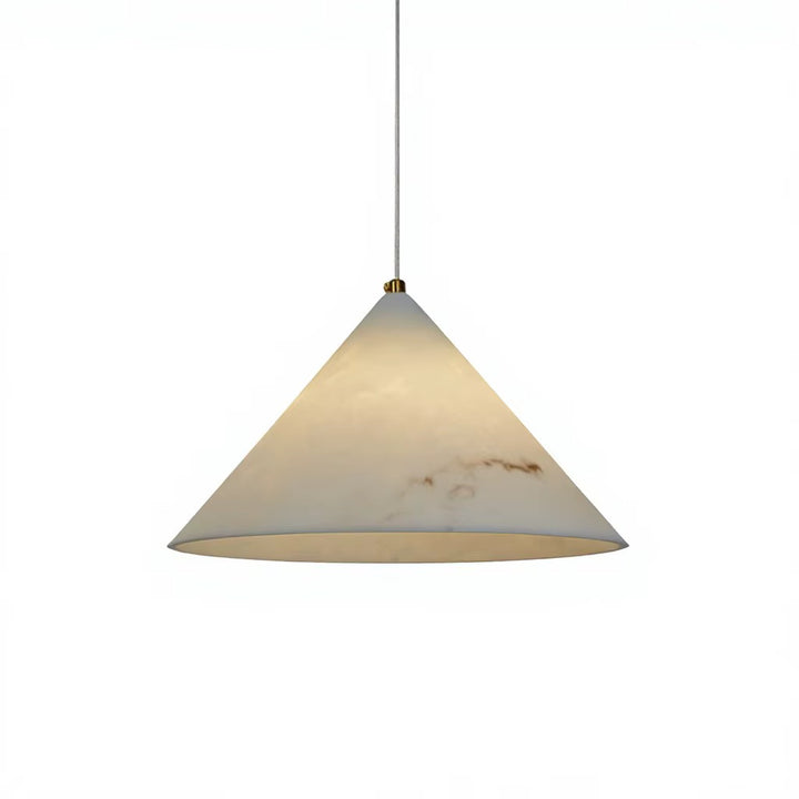 Modern Ivory Stone Cone Pendant Light