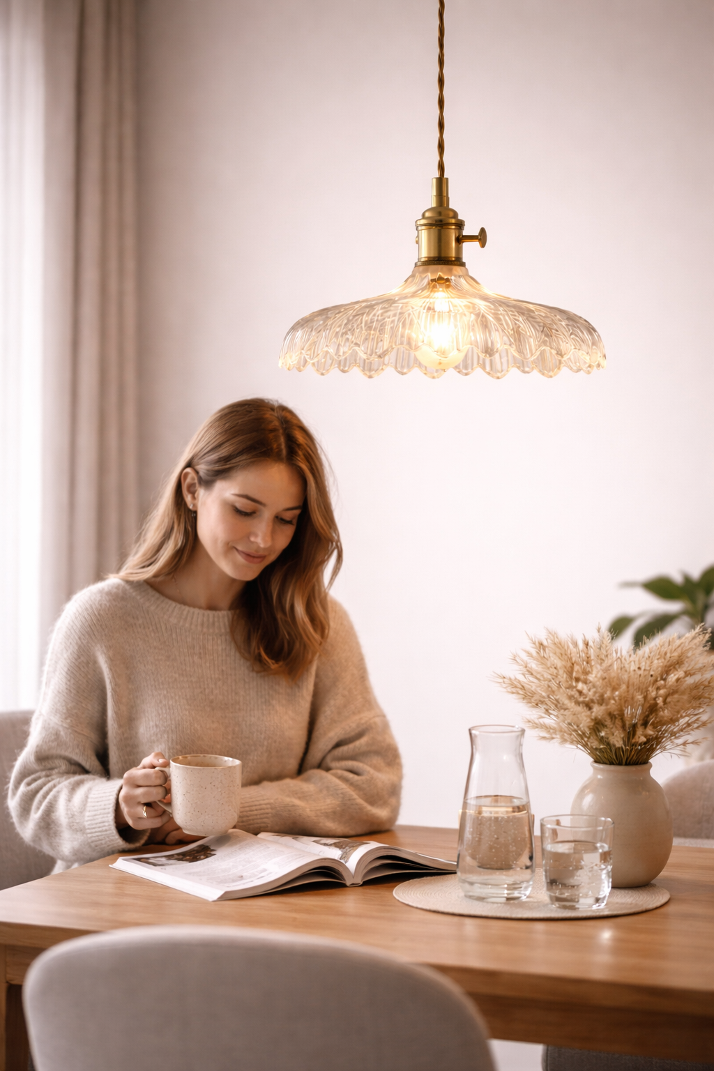 Vintage-Inspired Clear Glass Pendant