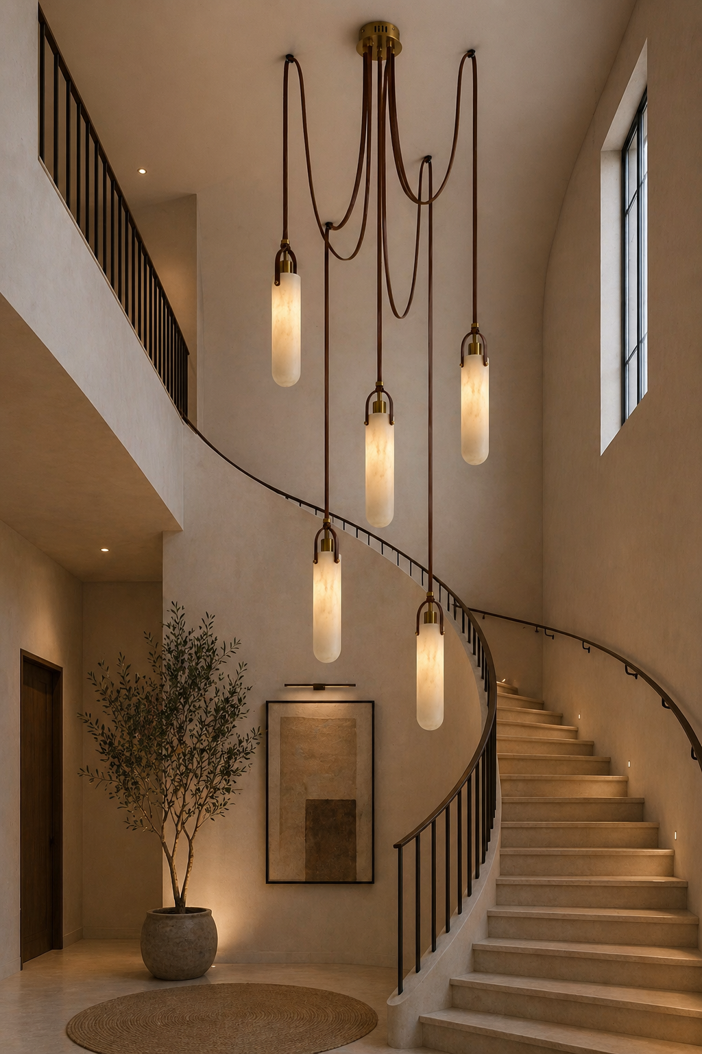 Terra Alba - Modern Artificial Marble Tube Chandelier