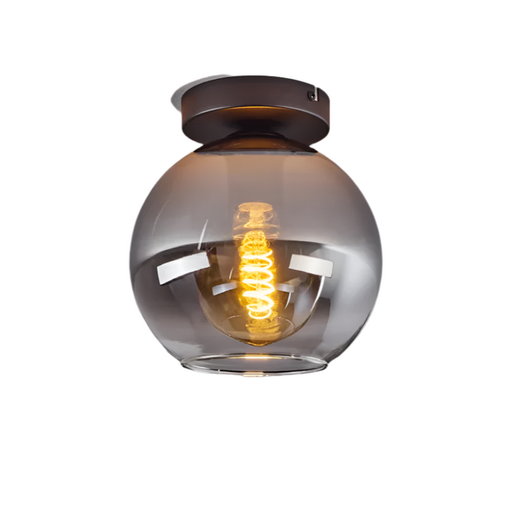 Modern Smoked Glass Globe Ceiling Light