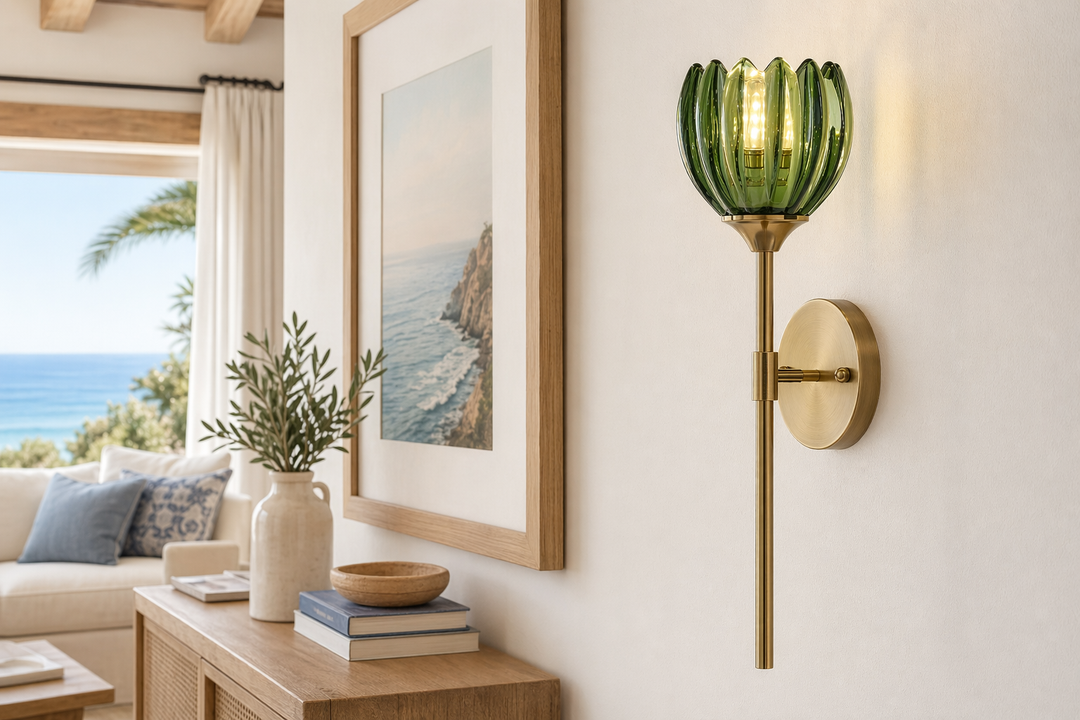 Brass Glass Wall Sconce