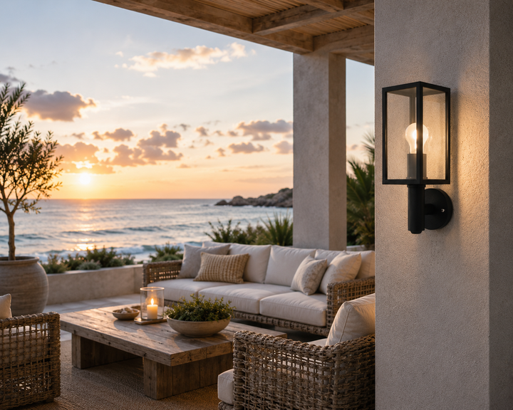 Glass Frame Outdoor Wall Lantern