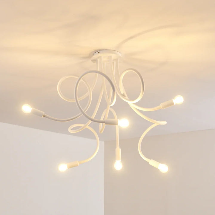 Modern White Spiral Ceiling Light