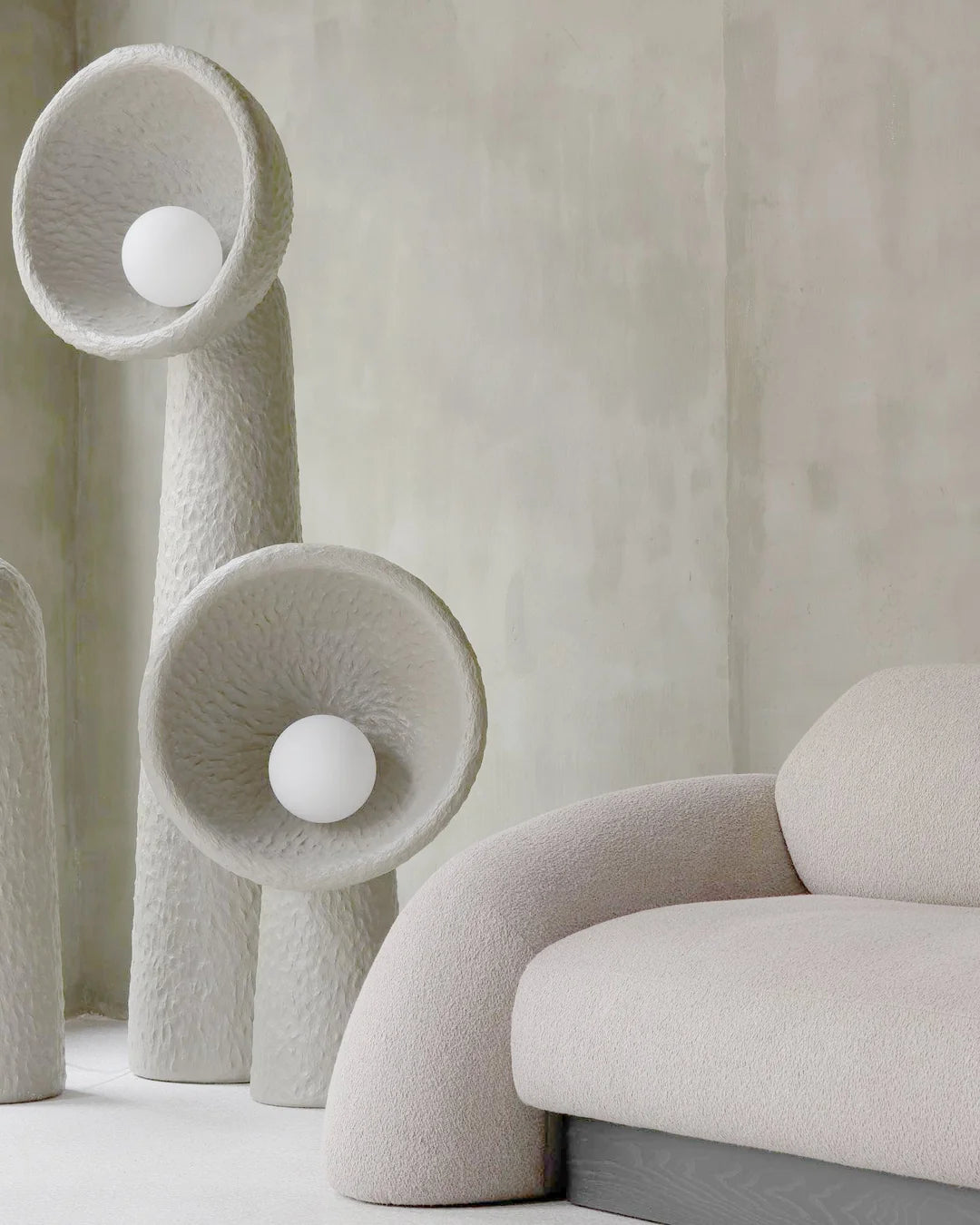 Sculptural White Floor Lamp