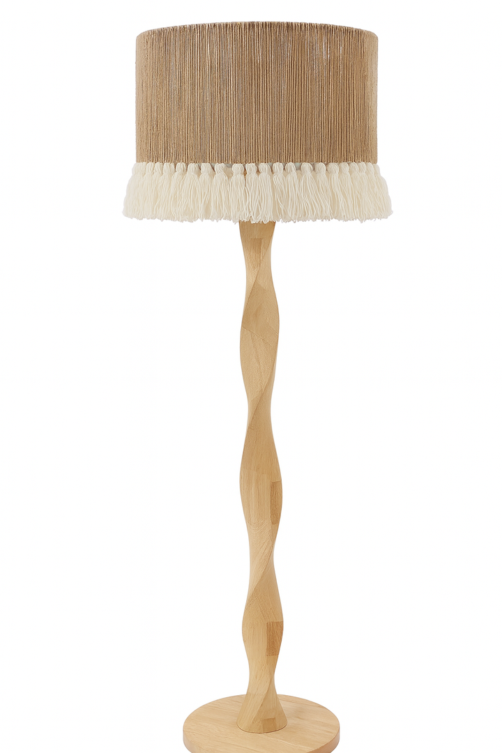 Rustic Twisted Wood Floor Lamp