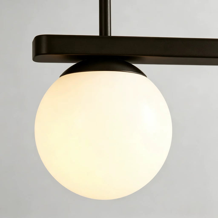 Modern Brass Or Black 5-Light Globe Pendant Chandelier