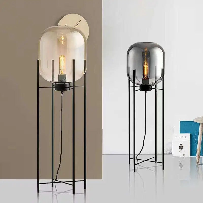 Smoked Glass Floor Lamp