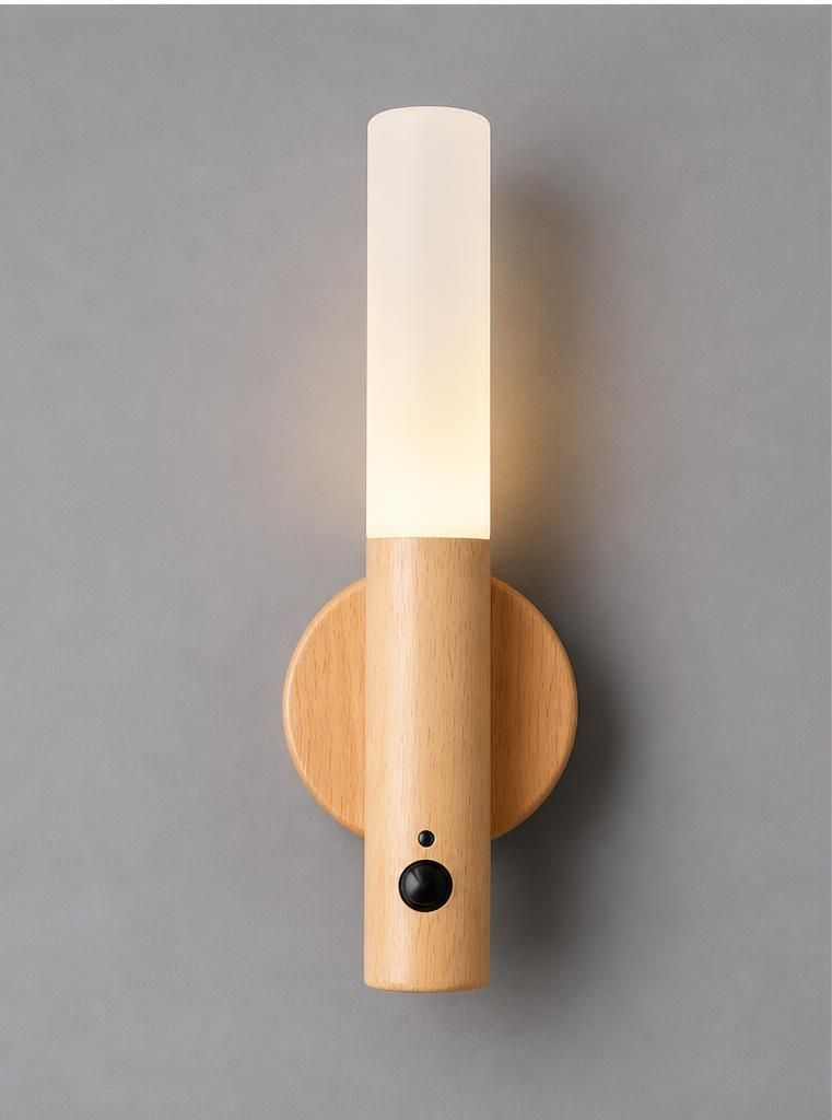 Modern rechargeable Wall-Mounted Wooden LED Light
